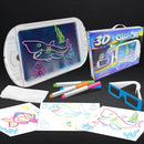 3D Fluorescent Drawing Board Magic Luminous Three-Dimensional Writing Board Graffiti Board Lighting Puzzle Children Drawing Board,Style: YM162(Ocean Version)
