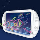 3D Fluorescent Drawing Board Magic Luminous Three-Dimensional Writing Board Graffiti Board Lighting Puzzle Children Drawing Board,Style: YM164 (Space Version)
