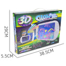 3D Fluorescent Drawing Board Magic Luminous Three-Dimensional Writing Board Graffiti Board Lighting Puzzle Children Drawing Board,Style: YM164 (Space Version)