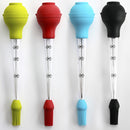 Silicone Turkey Seasoning Pump Barbecue Tool Dripping Seasoning Tube With Cleaning Brush(Blue)