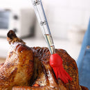 Silicone Turkey Seasoning Pump Barbecue Tool Dripping Seasoning Tube With Cleaning Brush(Black)