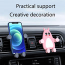 Q2 2 PCS Cartoon Car Multifunctional Navigation Air Outlet Car Phone Holder(Black and White Llittle Bear)
