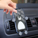 Q2 2 PCS Cartoon Car Multifunctional Navigation Air Outlet Car Phone Holder(Pink and White About To Cry)
