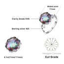 Seven Colored Gemstone Zircon Ring Solid 925 Sterling Silver Jewelry Ring 10