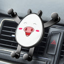 2 PCS Car Air Outlet Navigation Support Clip Car Cartoon Gravity Mobile Phone Holder(Piggy)