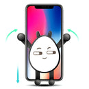 2 PCS Car Air Outlet Navigation Support Clip Car Cartoon Gravity Mobile Phone Holder(Shy)