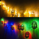 1.65m 10 LEDs Eid Al-Fitr Festival Iron Art String Lights Ramadan LED Decoration Pendant(Colorful Light)
