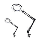 LED Eye Protection Reading Book Light USB Folding Clip Magnifying Glass Electronic Maintenance Light(5X-S (Black))
