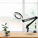 LED Eye Protection Reading Book Light USB Folding Clip Magnifying Glass Electronic Maintenance Light(5X-S (Black))