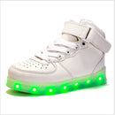 Children LED Luminous Shoes Rechargeable Sports Shoes, Size: 29(White)