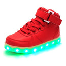 Children LED Luminous Shoes Rechargeable Sports Shoes, Size: 29(Red)