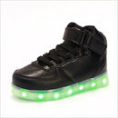 Children LED Luminous Shoes Rechargeable Sports Shoes, Size: 29(Black)