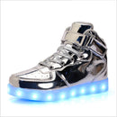 Children LED Luminous Shoes Rechargeable Sports Shoes, Size: 29(Silver)
