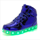Children LED Luminous Shoes Rechargeable Sports Shoes, Size: 29(Mirror Blue)