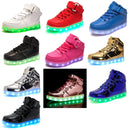 Children LED Luminous Shoes Rechargeable Sports Shoes, Size: 29(Mirror Blue)