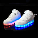 Children Colorful Light Shoes LED Charging Luminous Shoes, Size: 32(White)