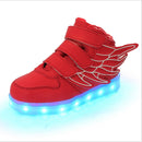 Children Colorful Light Shoes LED Charging Luminous Shoes, Size: 32(Red)
