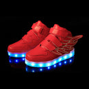 Children Colorful Light Shoes LED Charging Luminous Shoes, Size: 32(Red)