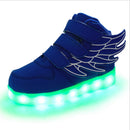 Children Colorful Light Shoes LED Charging Luminous Shoes, Size: 32(Blue)