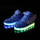 Children Colorful Light Shoes LED Charging Luminous Shoes, Size: 32(Blue)