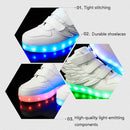 Children Colorful Light Shoes LED Charging Luminous Shoes, Size: 32(Blue)