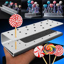 2 PCS S-Shaped 19-Hole Rectangular Lollipop Rack Display Stand Rack(White )
