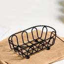 Wrought Iron Fruit Portable Storage Basket Bread French Fries Fried Snacks Portable Basket Oval Hemp Basket