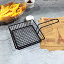 Wrought Iron Fruit Portable Storage Basket Bread French Fries Fried Snacks Portable Basket Square Short Basket