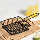 Wrought Iron Fruit Portable Storage Basket Bread French Fries Fried Snacks Portable Basket Square Short Basket