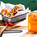 Wrought Iron Fruit Portable Storage Basket Bread French Fries Fried Snacks Portable Basket Square Short Basket