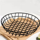 Wrought Iron Fruit Portable Storage Basket Bread French Fries Fried Snacks Portable Basket Large Round Wire