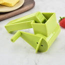 3 PCS Plastic Hand-Cranked Rotary Grater Chocolate Cheese Multi-Function Planer(Green)