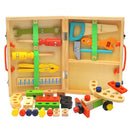 Wooden Simulation DIY Children Cartoon Toolbox Toys Play House Early Education Toys
