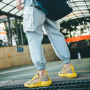 Spring Breathable Running Shoes Couple Models Student Casual Shoes Flying Woven Sports Shoes, Size: 41(Yellow)