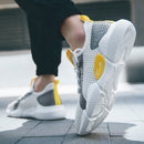 Spring Breathable Running Shoes Couple Models Student Casual Shoes Flying Woven Sports Shoes, Size: 43(Yellow)