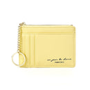 928801 Zipper Ladies Coin Purse Mini Keychain Multi-Card Card Holder(Yellow)