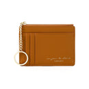 928801 Zipper Ladies Coin Purse Mini Keychain Multi-Card Card Holder(Brown)