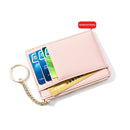928801 Zipper Ladies Coin Purse Mini Keychain Multi-Card Card Holder(Yellow)