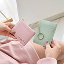 928801 Zipper Ladies Coin Purse Mini Keychain Multi-Card Card Holder(Blue)