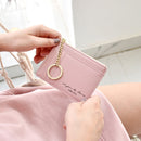 928801 Zipper Ladies Coin Purse Mini Keychain Multi-Card Card Holder(Yellow)