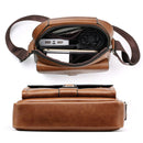 WEIXIER 8606 Men Outdoor Small Messenger Bags Leisure Sports Shoulder Bags(Dark Brown)