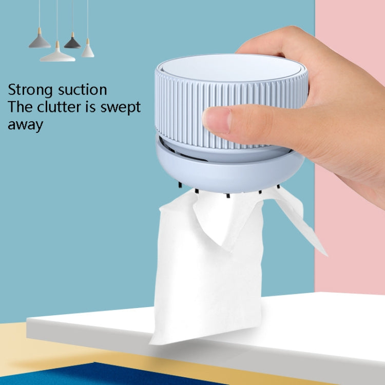 Portable Handheld Desktop Vacuum Cleaner Home Office Wireless Mini Car Cleaner, Colour: Coral Pink USB Charging