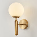 6102 Round Glass LED Wall Light Hotel Bedroom Bedside Living Room, Power source: 5W White Light(Copper Color Cream White Lampshade)