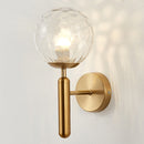 6102 Round Glass LED Wall Light Hotel Bedroom Bedside Living Room, Power source: 5W White Light( Copper Color Water Pattern Lampshade)