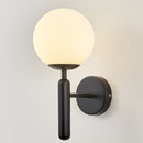 6102 Round Glass LED Wall Light Hotel Bedroom Bedside Living Room, Power source: 5W White Light( Black Milk White Lampshade)
