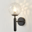 6102 Round Glass LED Wall Light Hotel Bedroom Bedside Living Room, Power source: 5W White Light(Black Water Grain Lampshade)
