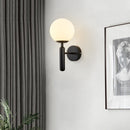 6102 Round Glass LED Wall Light Hotel Bedroom Bedside Living Room, Power source: 5W White Light( Copper Color Water Pattern Lampshade)