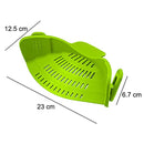 Wide Mouth Silicone Drainer Pot Side Drain To Block Fruit Noodle Strainer(Dark Gray)