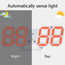 6609 3D Stereo LED Alarm Clock Living Room 3D Wall Clock, Colour: Blue