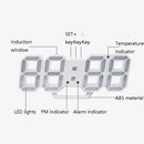 6609 3D Stereo LED Alarm Clock Living Room 3D Wall Clock, Colour: Pink